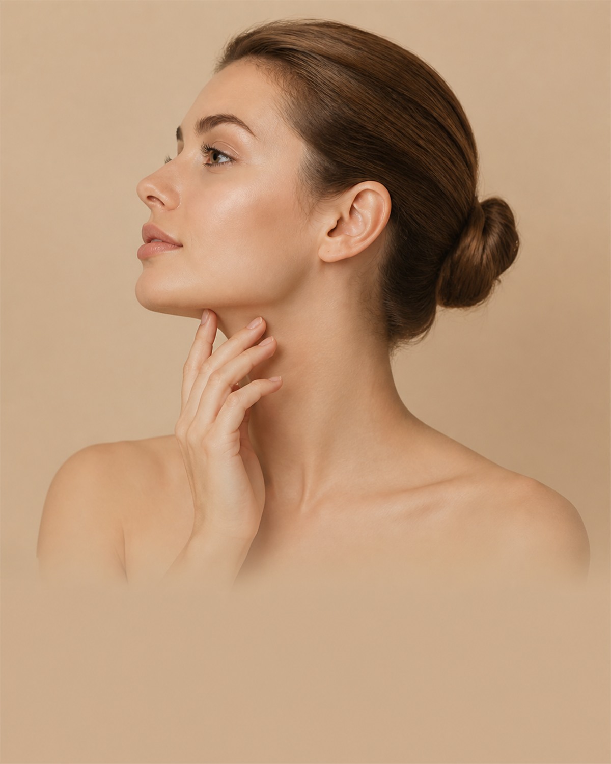 Perfil femenino para representar tratamientos faciales